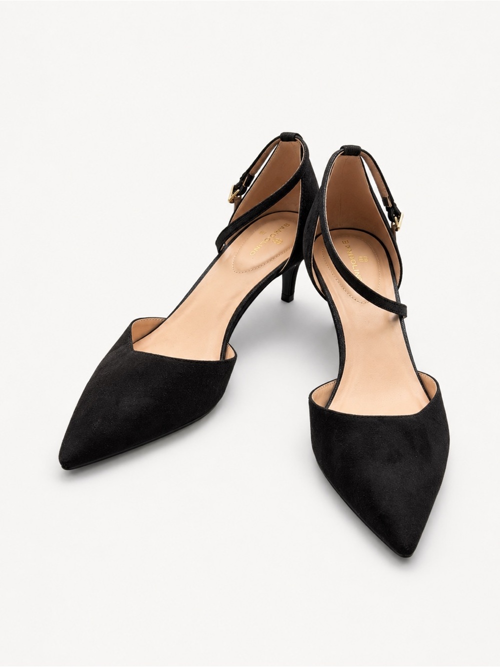Bandolino Black Pointed-Toe Ankle-Strap Pumps